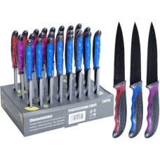 ніж кухонний кольоровий 23см. з карбоновою ручкою, 24шт. в диспл.  K15G-02T/97242  (24/480)
