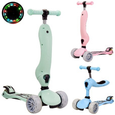 самокат триколісний 2в1, колеса PU, світло  CY20803  (6)