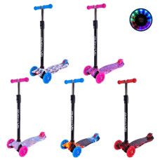 самокат Maxi чотириколісний, колеса PU, світло, в кул.  SC25223  (10)