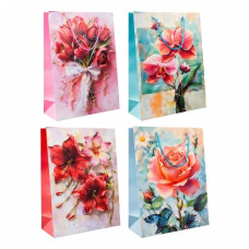 пакет подар. паперовий 26х32х10см. "Квіти"  4218-M  (12/480)