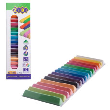 пластилін Zibi Kids Line трикутний м'який восковий з дод. каучуку 17кол./272гр.  ZB.6228  (12/72)