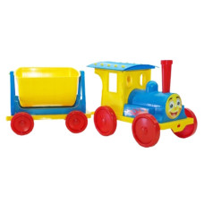 потяг-конструктор з одним причепом блакитний Doloni-toys  013115/1