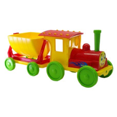 потяг-конструктор з одним причепом червоний Doloni-toys  013115/3