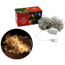 електрогірлянда 300 (240) ламп LED, прозорий дріт,  8 функц., жовте світло, 16м.  NC127-300-Н  (100)