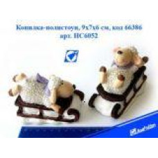 сувенір керамічний J.Otten HC6052 скарбничка "Баранець на санчатах" 10х5,5х8см.  (72)