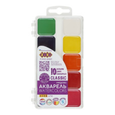 фарби акварельні Zibi CLASSIC 10кол. без пензлика, пласт. кор.  ZB.6583  (15)