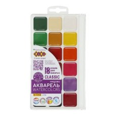 фарби акварельні Zibi CLASSIC 18кол. без пензлика, пласт. кор.  ZB.6586  (12)