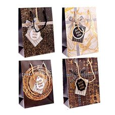 пакет подар. паперовий 18х24х8см. "Абстракція із золотом"  9719-S  (12/720)