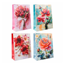 пакет подар. паперовий 18х24х8см. "Квіти"  4218-S  (12/720)
