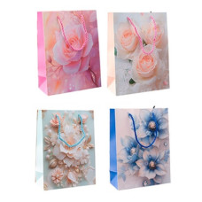 пакет подар. паперовий 18х24х8см. "Квіти"  4300-S  (12/720)