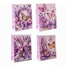 пакет подар. паперовий 18х24х8см. "Метелик в лаванді"  10227-S  (12/720)