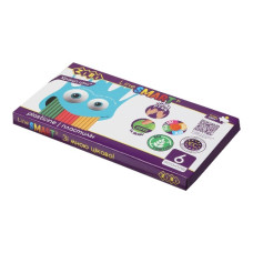 пластилін Zibi Smart Line м'який восковий з дод. каучуку  6кол./120гр.  ZB.6221  (12/120)