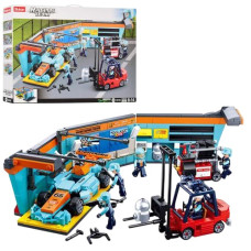 конструктор СТО, гонка, машина, навантажувач, фігурки, 555дет. в кор. 48х33,5х7см.  М 38 В 0765 (12)