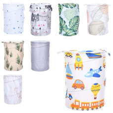 кошик для іграшок d-40см., вис. 55см., кришка-застібка-змійка, 2 ручки в кул. 41х41х2см. М 3731 (50)