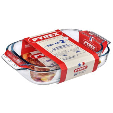 набір форм Pyrex Classic 2шт. скляних прямокутних 38х25см. + 34х25см.  913S608/8143