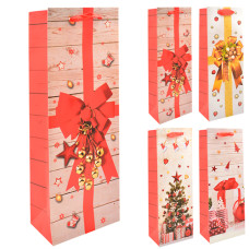 пакет подар. новорічний паперовий для пляшки "Wall" 12,8х36х8,4см.  TL00289  (12/960)