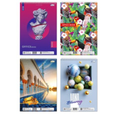 зошит А4 на спіралі. Бріск Gold СБВ-19  96арк. (верх. спір.) кл. (4/48)