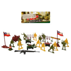 комбат військова техніка, 15 солдатів, 2 прапори, в кул. 17,5х27х5см.  M 0272 U/R  (120)