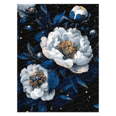 картина за номер. Ідейка 30х40см. "Квіткове сузір'я" з фарбами металік  КНО3307