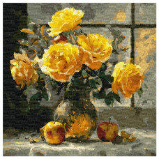 картина за номер. Ідейка 40х40см. "Пелюсткова ніжність"  КНО3347