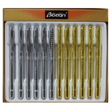 ручка Baixin мет. перова FР918 з насічкою mix  (12)