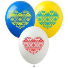 кульки повітряні Pelican 12"/30см. "Серце вишиванка", ціна за уп. - 10шт. 828938