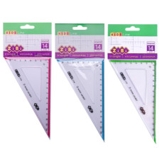 трикутник Zibi Kids Line 14см. 30*х60* прозорий з кольор. смужкою, блістер  ZB.5622  (48/960)