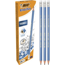 олівець чорнографітний BIC Evolution Triangle з гумкою НВ  964849  (12)