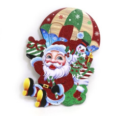 Плакат-подвес  "Дед Мороз с парашютом" 30см.  9872  (10)