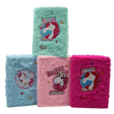 блокнот J.Otten DSCN0387 пухнастий "Unicorn" А5/80арк., 70гр./м2, жовтий папір. клітинка  (80)