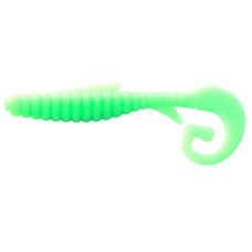 принада їстівний силікон Angry Baits Twister Fishy Worm 2" Green Milk UV, 10шт./уп.  IS0017