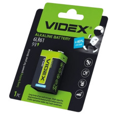 батарейка Videx Alkaline L6F22 крона на бліст.  (12/96)