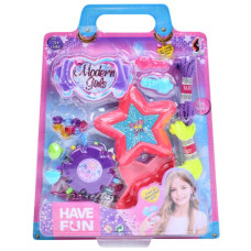 набір д/творч. мотузка, намистини, шпильки, каблучки, скринька, на бліст. 24х30,5х4см. YK6624-3 (96)