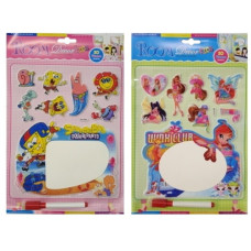 наліпки дитячі об`ємні з полем для малювання та маркером, що витирається  SK (А 84)  (10/1200)
