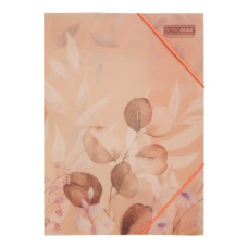 тека Buromax на гумках Arabeski А4 пластикова напівпрозора, персикова  ВМ.3908-46  (12/180)