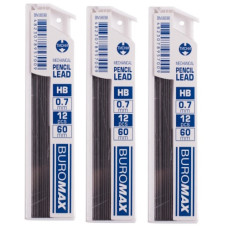 грифелі для мех. олівців Buromax 0,7мм. 12шт. в тубусі  ВМ.8698  (12/144/1728)