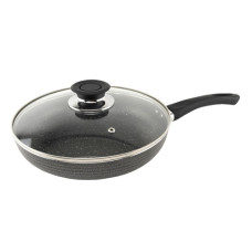 сковорідка A-Plus 26х5см. з кришкою, мармурове покриття  1109  (12)