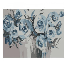 картина за номер. Strateg 40х50см. "Блакитні квіти"  GS1043  (43)
