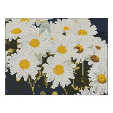 алмазна мозаїка Strateg 30х40см. "Ромашкове поле"  в тубі, без підрамника  ZAV3040-55