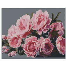 алмазна мозаїка Strateg 40х50см. "Гілка півонії"  в тубі, без підрамника  ZAV4050-12