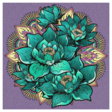 картина за номер. Strateg антистрес 30х30см. "Квітка лотоса з мандалою"  JCEE36810