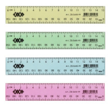 лінійка Zibi Smart Line 15см. тонований мікс  ZB.5600-99  (48)