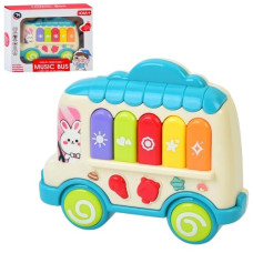 піаніно автобус 13,5х11,5х3,5см., муз., 2 режими, на батар. в кор. 17х15х4,5см.  ВМ2610  (60)