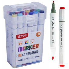 набір скетч маркерів Aodemei 18кол., кругл./скош. накін., в пласт. упак.  М6113-18  (72)