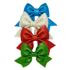 бант новорічний 10см., 6шт. одного кольору в упаковці  (6/480)