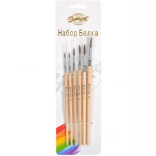 набір пензликів білка 6шт. кругл. (розм. 1, 2, 3, 4, 5, 6)  NB-760/24-5  (12/600)