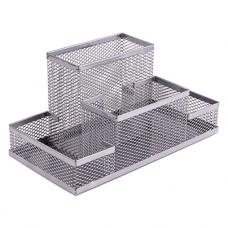 набір настільний металевий J.Otten 15х10х10см. "Сітка" 4 від. срібло  3683-S  (48)