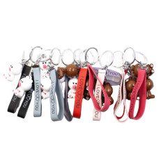 брелок пластиковий ведмедик зі стрічкою  3067  (12)