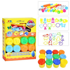 пластилін 12кол. в баночці з кришкою, аром., формочки, інструм., в кор. 31,5х41х7,5см.  МК 5463  (6)