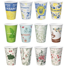 стакан картонний 340мл. кольоровий  (50/1600)